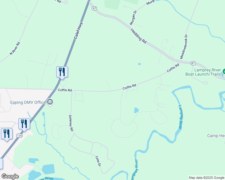 map of restaurants, bars, coffee shops, grocery stores, and more near 116 Coffin Road in Epping