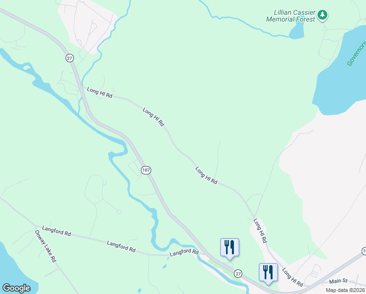 map of restaurants, bars, coffee shops, grocery stores, and more near 51 Longhill Road in Raymond