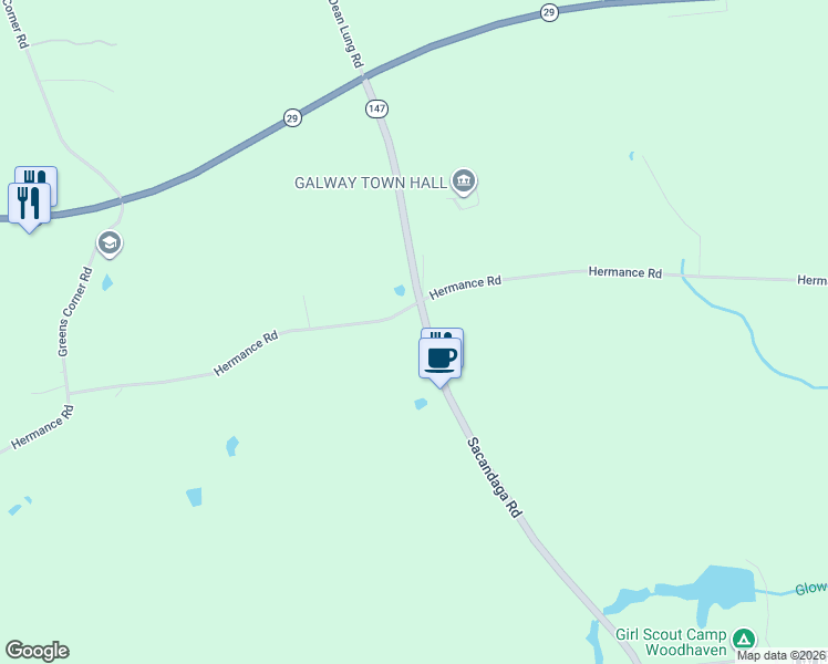 map of restaurants, bars, coffee shops, grocery stores, and more near 5867 Sacandaga Road in Galway