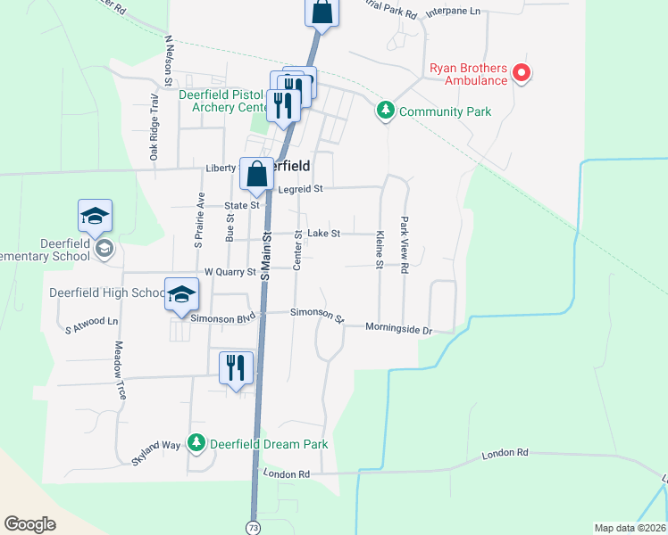 map of restaurants, bars, coffee shops, grocery stores, and more near 207 Neli Court in Deerfield