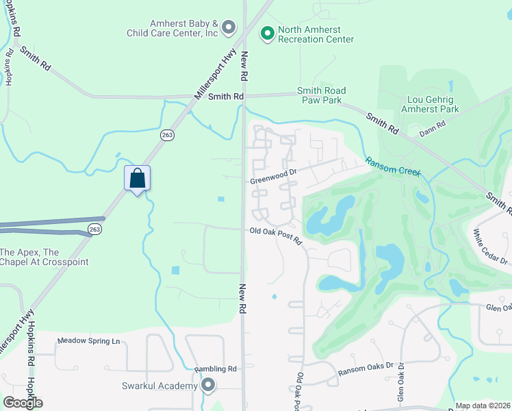 map of restaurants, bars, coffee shops, grocery stores, and more near 351 Charlesgate Circle in East Amherst