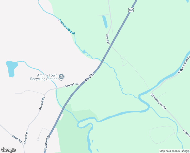 map of restaurants, bars, coffee shops, grocery stores, and more near 137 Concord Street in Antrim
