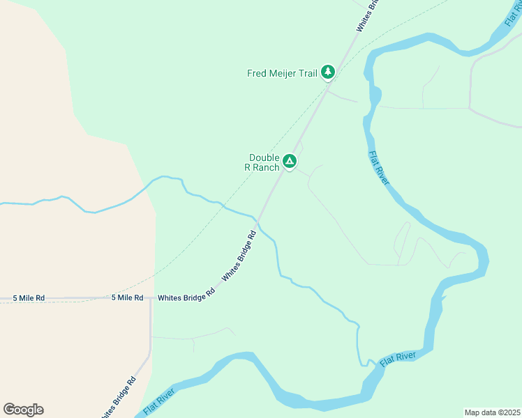 map of restaurants, bars, coffee shops, grocery stores, and more near 4233 Whites Bridge Road in Belding