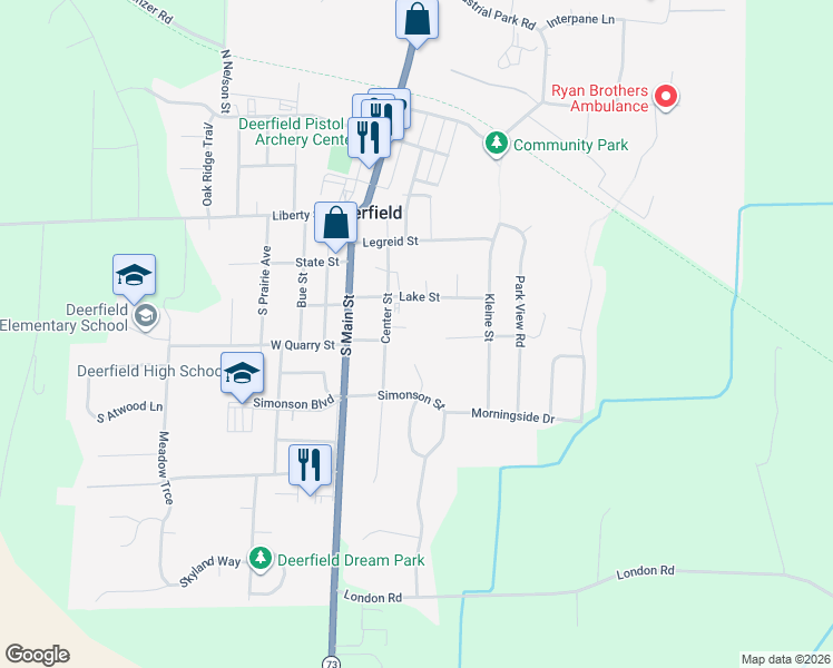 map of restaurants, bars, coffee shops, grocery stores, and more near 207 Neli Court in Deerfield