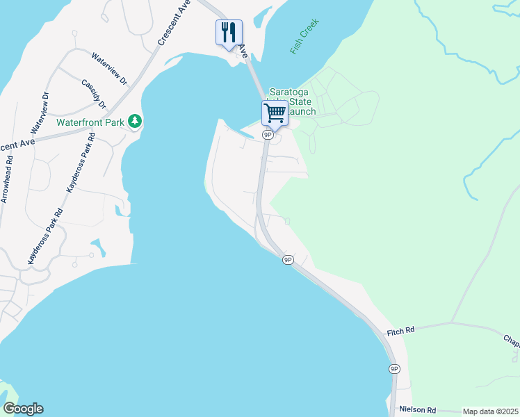 map of restaurants, bars, coffee shops, grocery stores, and more near 1408 New York 9P in Saratoga Springs