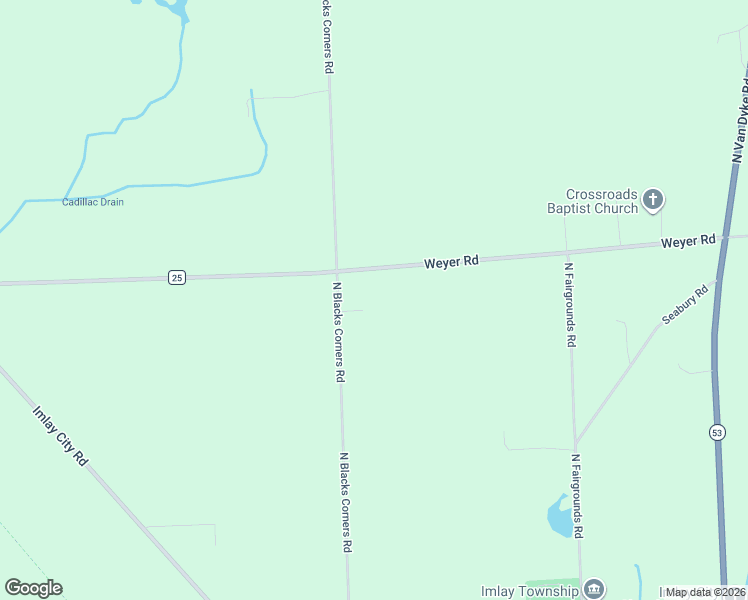 map of restaurants, bars, coffee shops, grocery stores, and more near 6545 Simmonds Road in Imlay City