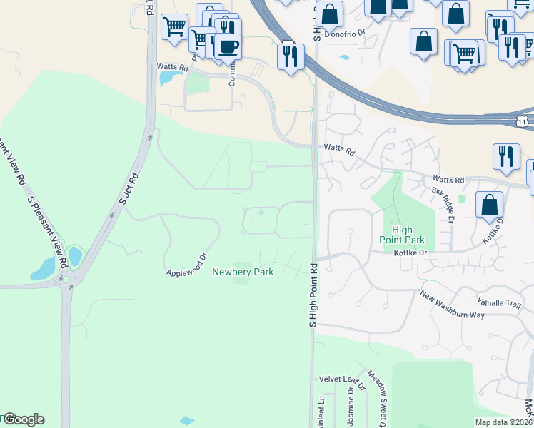 map of restaurants, bars, coffee shops, grocery stores, and more near 7918 North Brookline Drive in Madison