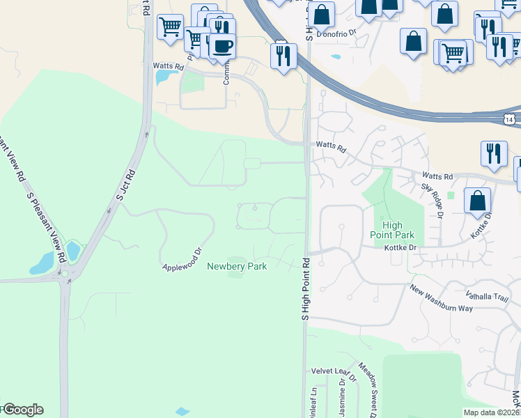 map of restaurants, bars, coffee shops, grocery stores, and more near 7918 North Brookline Drive in Madison