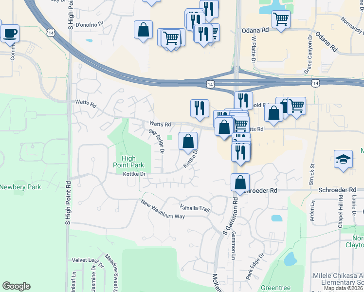 map of restaurants, bars, coffee shops, grocery stores, and more near 905 Harbor House Drive in Madison