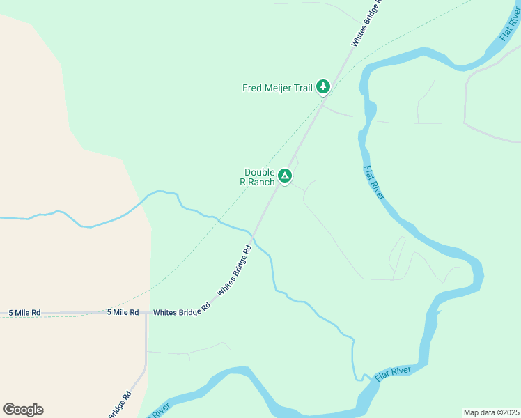 map of restaurants, bars, coffee shops, grocery stores, and more near 4233 Whites Bridge Road in Belding