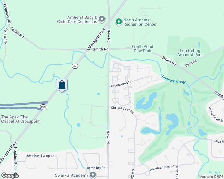 map of restaurants, bars, coffee shops, grocery stores, and more near 356 Charlesgate Circle in East Amherst