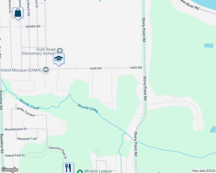 map of restaurants, bars, coffee shops, grocery stores, and more near 94 Fieldstone Drive in Grand Island