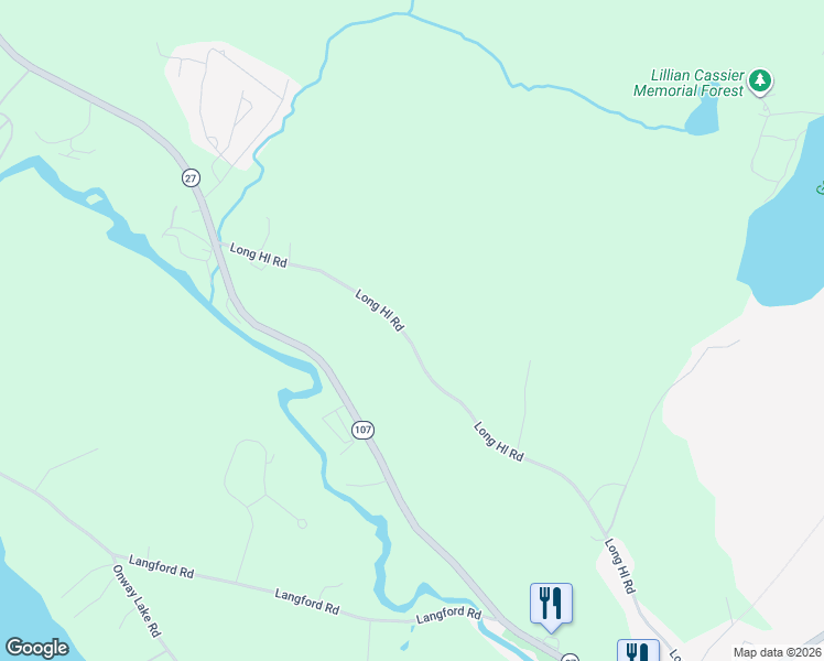 map of restaurants, bars, coffee shops, grocery stores, and more near 51 Long Hill Road in Raymond