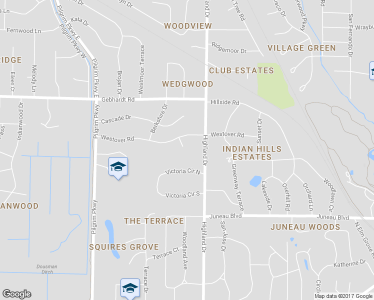 map of restaurants, bars, coffee shops, grocery stores, and more near 14925 Del Prado Court in Elm Grove