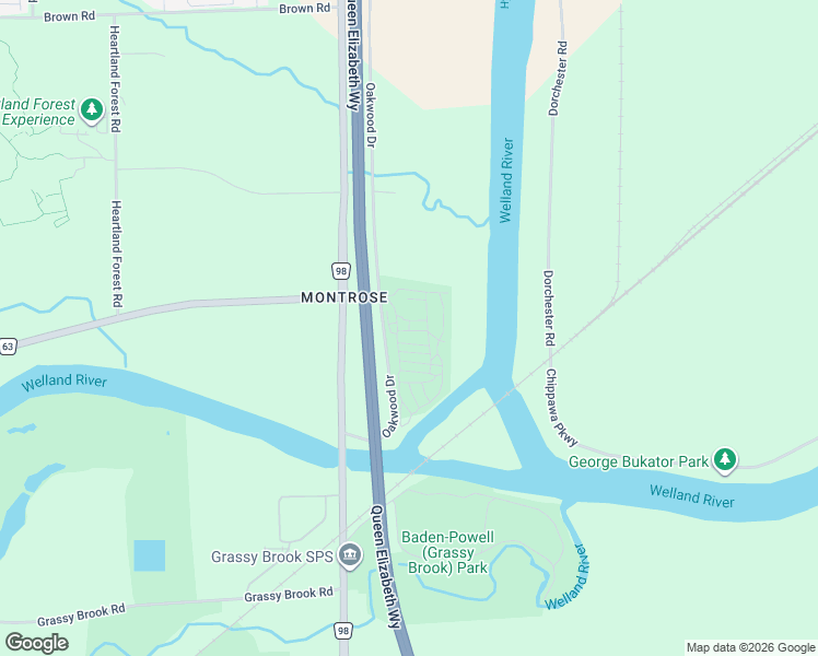 map of restaurants, bars, coffee shops, grocery stores, and more near 413 Spring Street in Niagara Falls