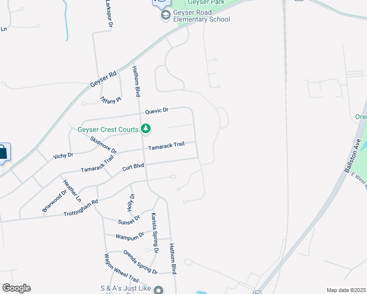 map of restaurants, bars, coffee shops, grocery stores, and more near 79 Tamarack Trail in Saratoga Springs