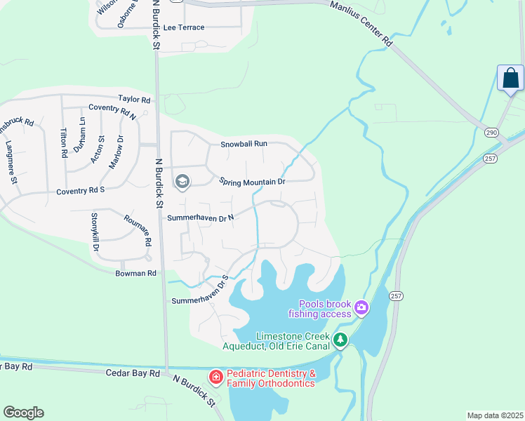 map of restaurants, bars, coffee shops, grocery stores, and more near 356 Summerhaven Drive North in East Syracuse