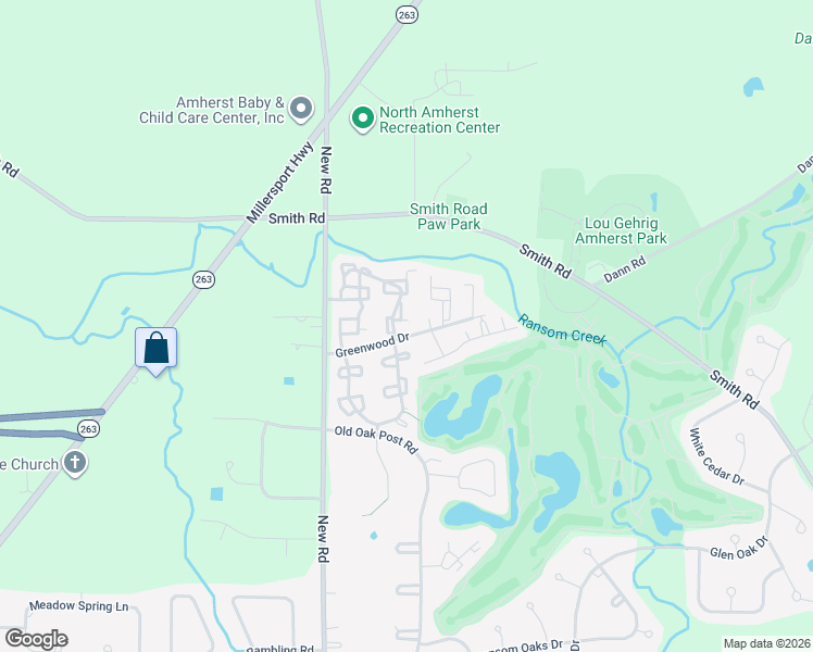 map of restaurants, bars, coffee shops, grocery stores, and more near 1751 Charlesgate Circle in East Amherst