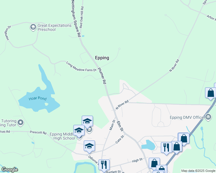 map of restaurants, bars, coffee shops, grocery stores, and more near 31 Plumer Road in Epping