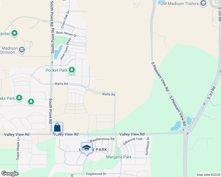 map of restaurants, bars, coffee shops, grocery stores, and more near 8834 Valley View Road in Verona