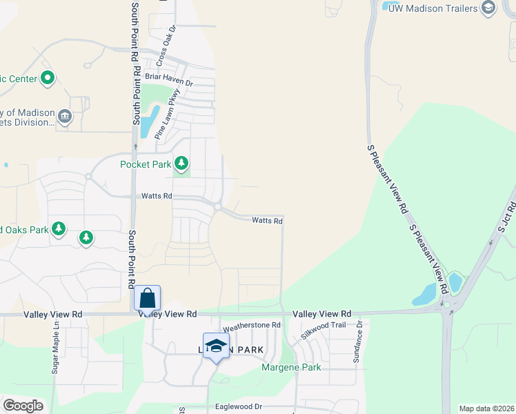 map of restaurants, bars, coffee shops, grocery stores, and more near 8834 Valley View Road in Verona