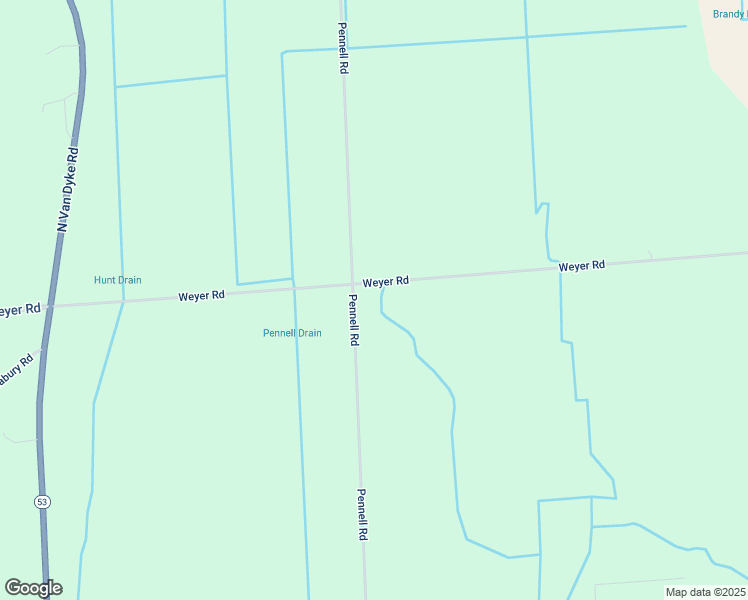 map of restaurants, bars, coffee shops, grocery stores, and more near 7261 Weyer Road in Imlay City