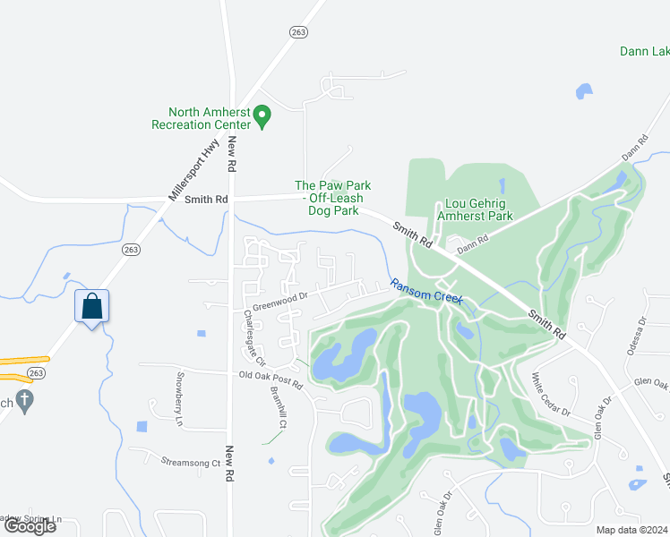 map of restaurants, bars, coffee shops, grocery stores, and more near 30 Coolbrook Court in East Amherst