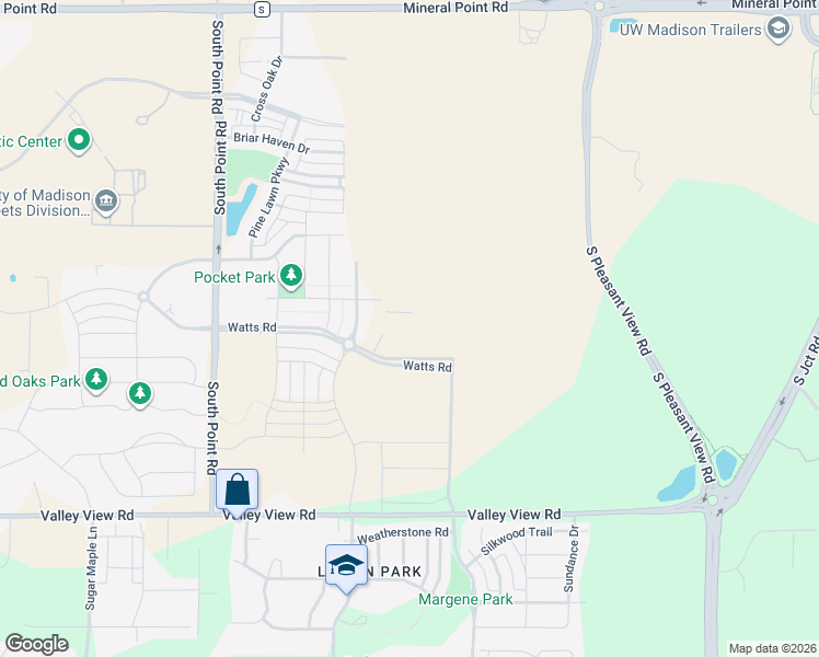 map of restaurants, bars, coffee shops, grocery stores, and more near 8834 Valley View Rd in Verona