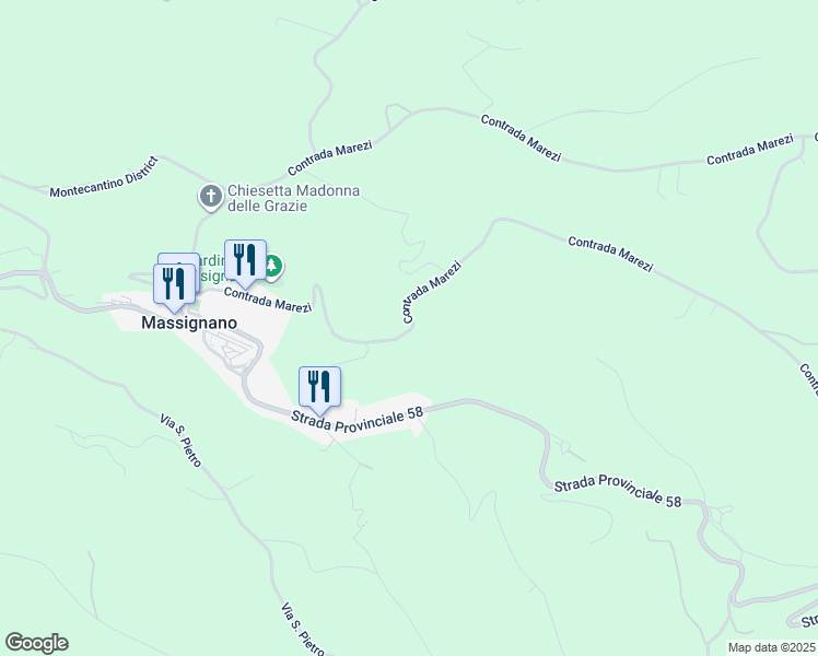 map of restaurants, bars, coffee shops, grocery stores, and more near 20 Contrada Marezi in Provincia di Ascoli Piceno