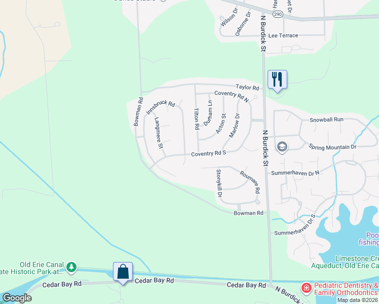 map of restaurants, bars, coffee shops, grocery stores, and more near 5793 Tilton Road in East Syracuse