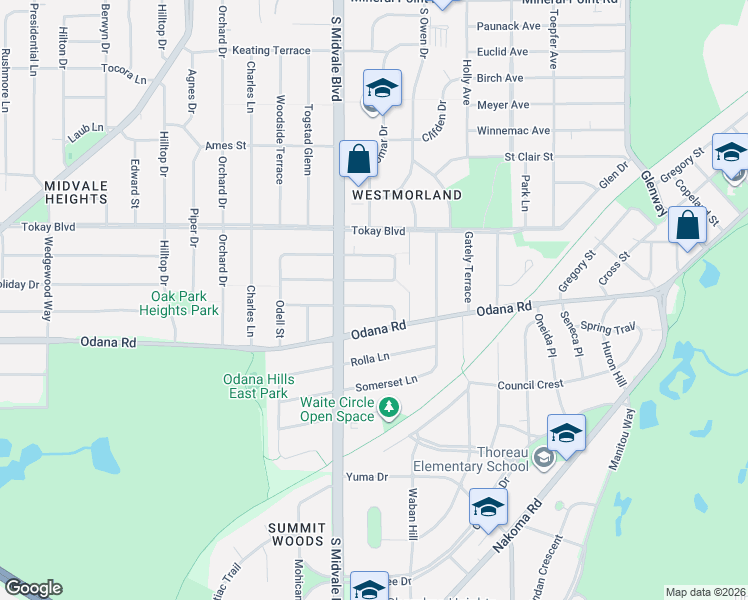 map of restaurants, bars, coffee shops, grocery stores, and more near 4317 Travis Terrace in Madison