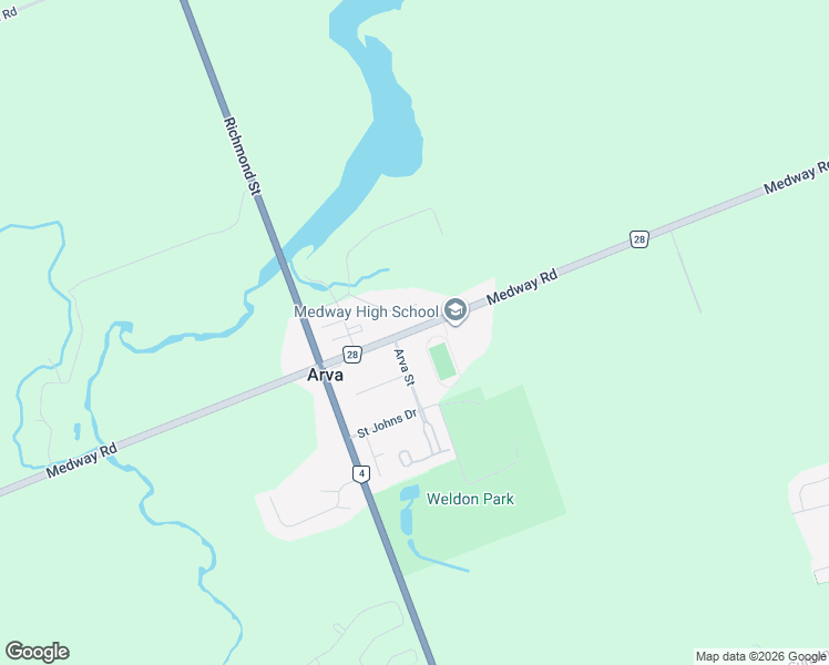 map of restaurants, bars, coffee shops, grocery stores, and more near 14405 Medway Road in London