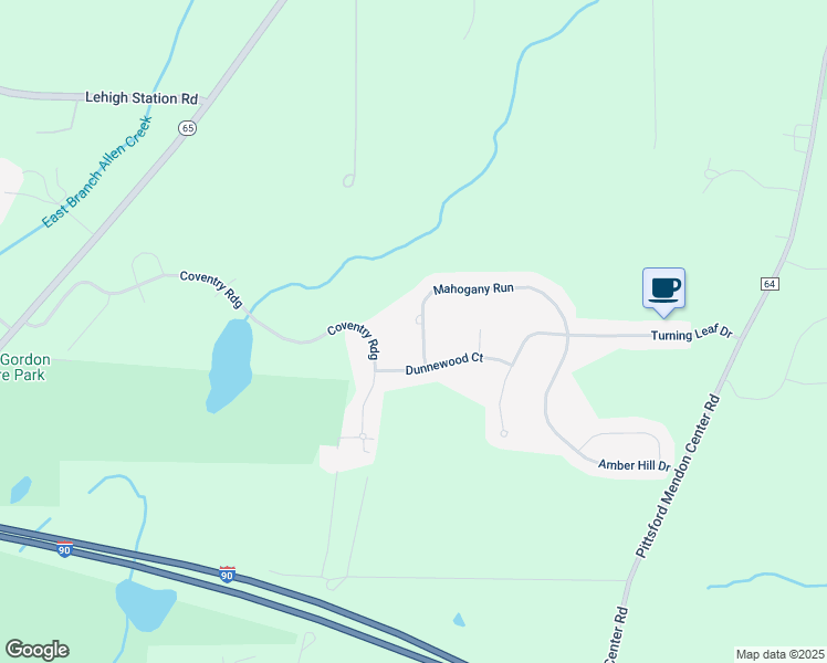 map of restaurants, bars, coffee shops, grocery stores, and more near 83 Mahogany Run in Pittsford