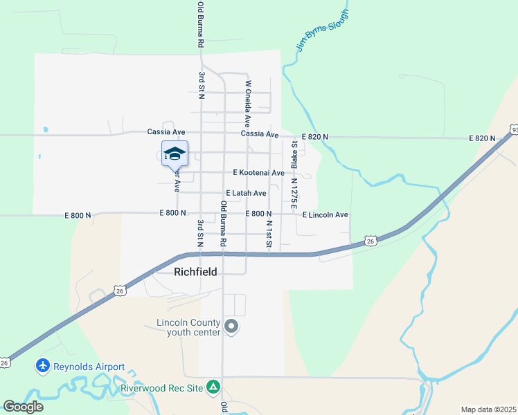 map of restaurants, bars, coffee shops, grocery stores, and more near 250 East Lincoln Avenue in Richfield
