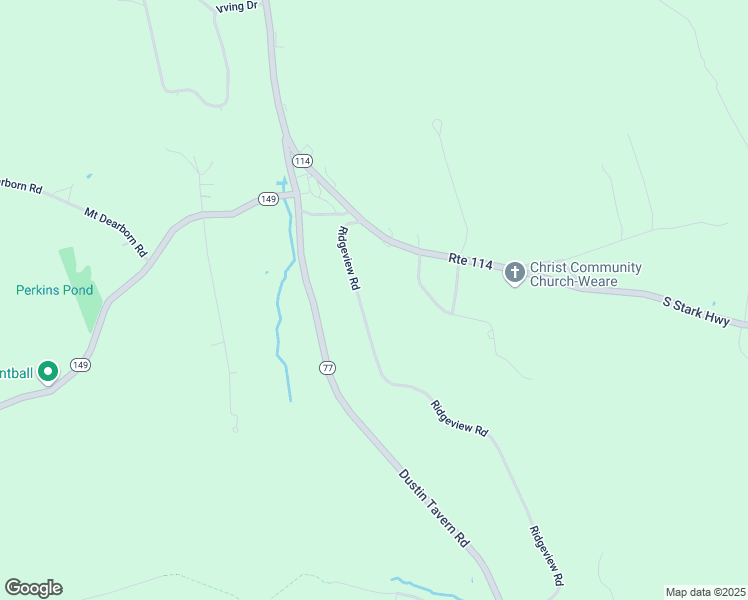 map of restaurants, bars, coffee shops, grocery stores, and more near 45 Ridgeview Road in Weare