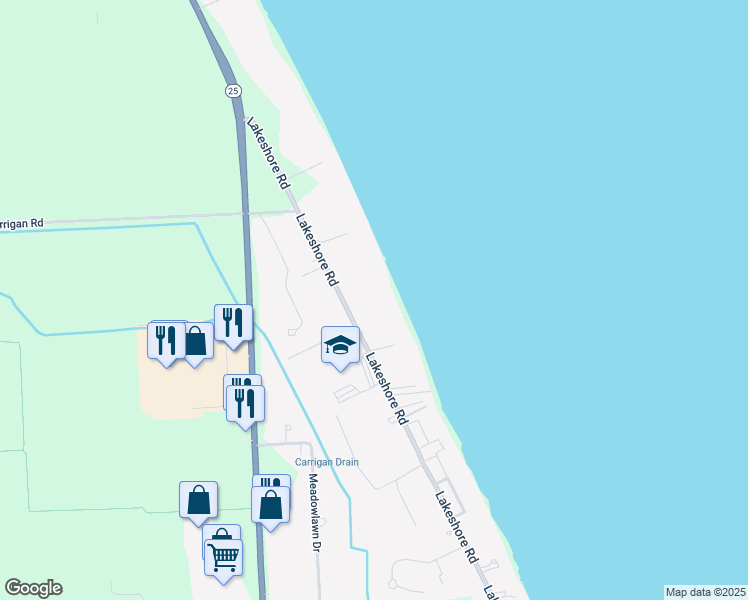 map of restaurants, bars, coffee shops, grocery stores, and more near 4882 Lakeshore Rd in Fort Gratiot Township