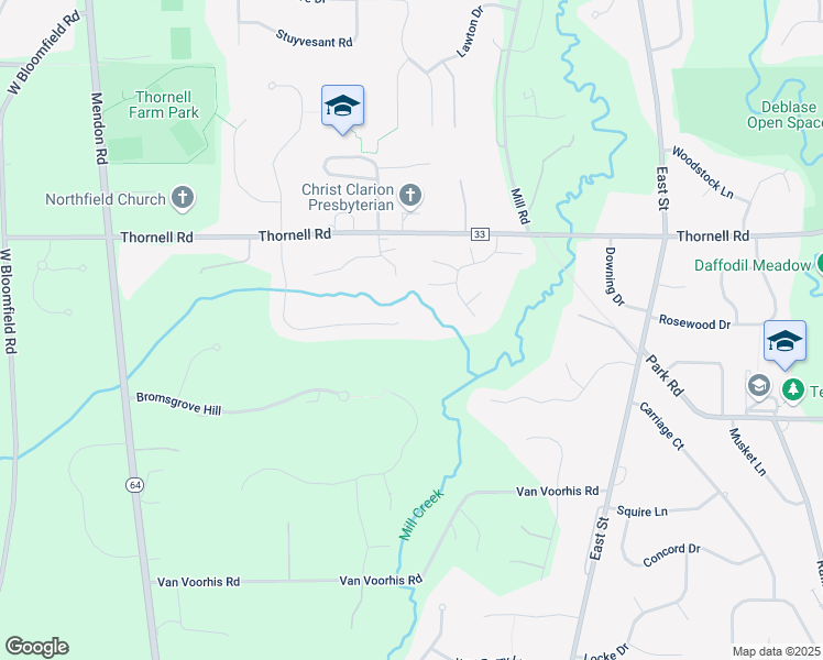 map of restaurants, bars, coffee shops, grocery stores, and more near 40 Wood Stone Rise in Pittsford