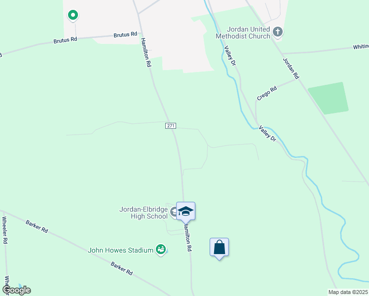 map of restaurants, bars, coffee shops, grocery stores, and more near 5792 Hamilton Road in Jordan