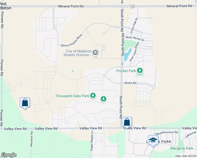 map of restaurants, bars, coffee shops, grocery stores, and more near 9714 Gilded Cider Boulevard in Verona