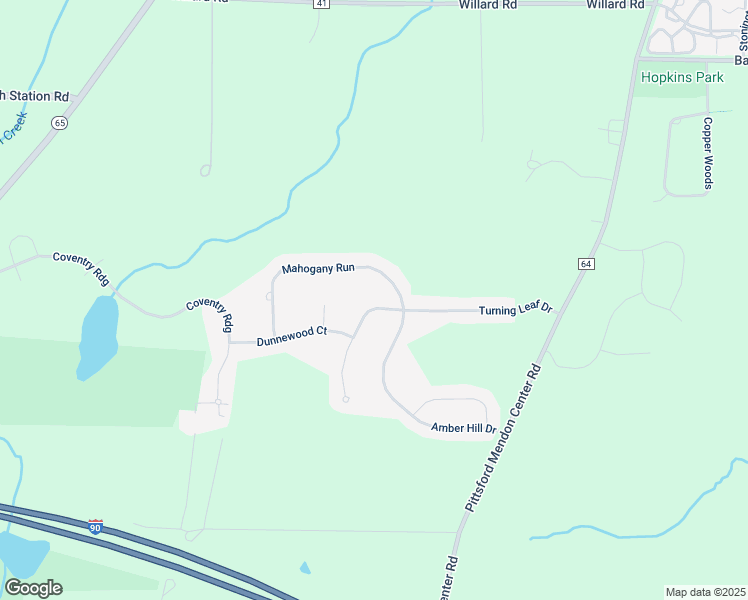 map of restaurants, bars, coffee shops, grocery stores, and more near 33 Turning Leaf Drive in Pittsford