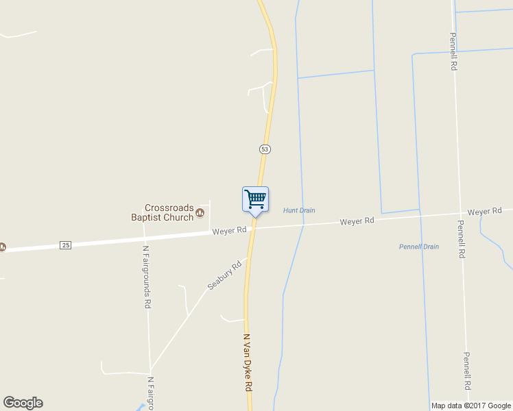 map of restaurants, bars, coffee shops, grocery stores, and more near 815 North Van Dyke Road in Imlay City