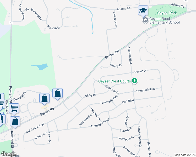 map of restaurants, bars, coffee shops, grocery stores, and more near 2 Quevic Drive in Saratoga Springs