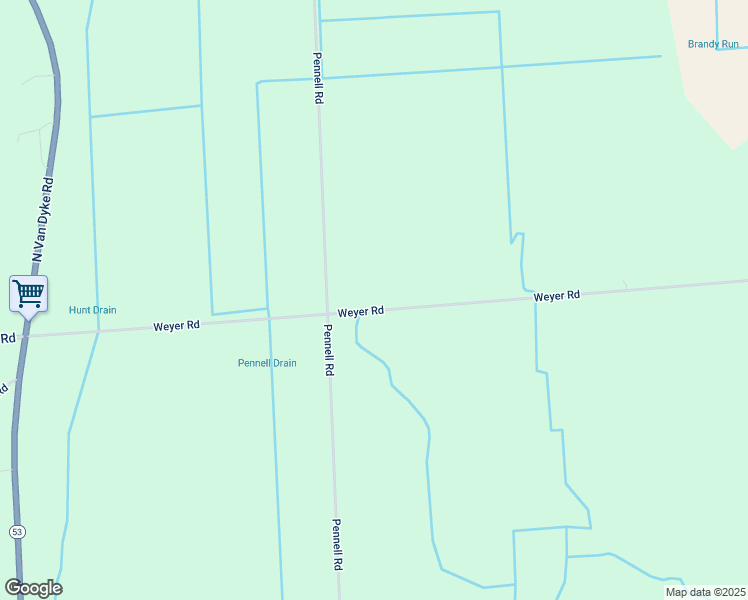 map of restaurants, bars, coffee shops, grocery stores, and more near 7261 Weyer Road in Imlay City