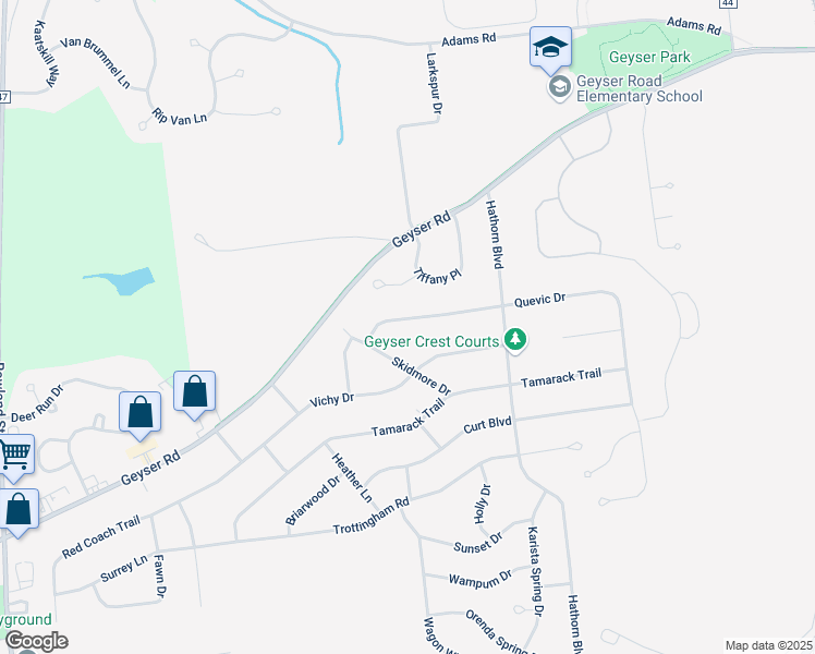 map of restaurants, bars, coffee shops, grocery stores, and more near 7 Quevic Drive in Saratoga Springs