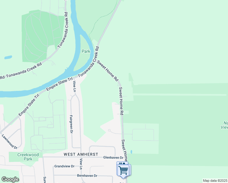 map of restaurants, bars, coffee shops, grocery stores, and more near 3390 Sweet Home Road in Buffalo