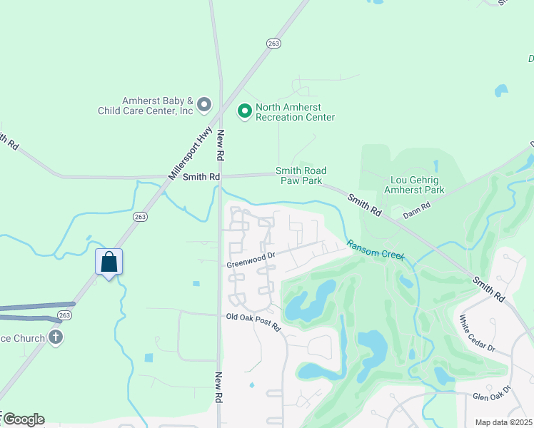 map of restaurants, bars, coffee shops, grocery stores, and more near 1401 Netherton Court in East Amherst