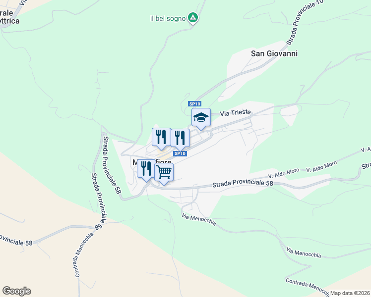 map of restaurants, bars, coffee shops, grocery stores, and more near in Montefiore dell'Aso