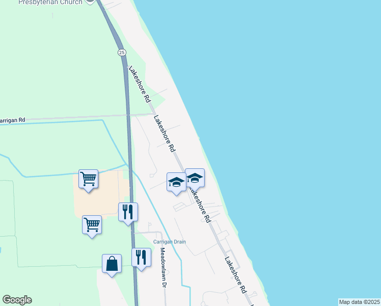 map of restaurants, bars, coffee shops, grocery stores, and more near 4882 Lakeshore Road in Fort Gratiot Township