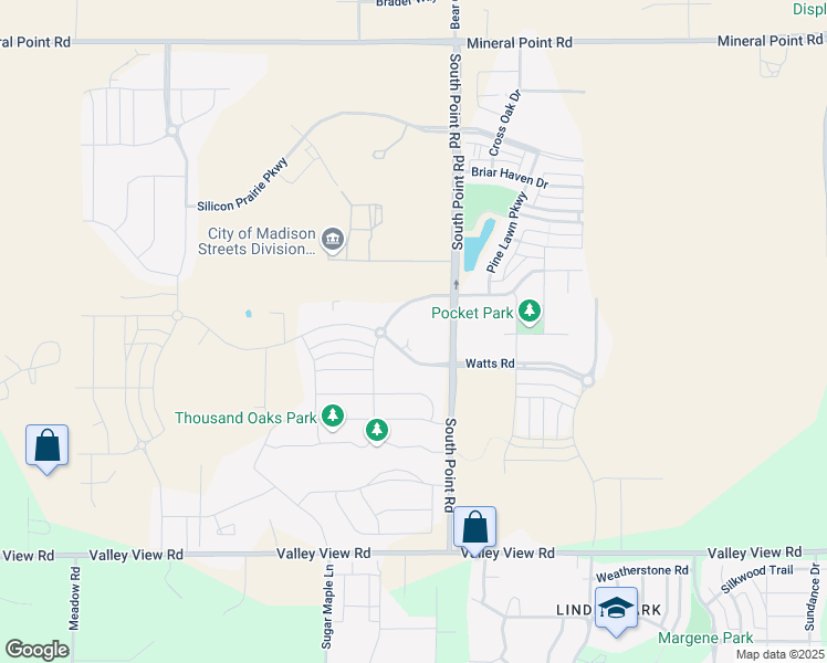 map of restaurants, bars, coffee shops, grocery stores, and more near 9629 Harvest Moon Lane in Verona
