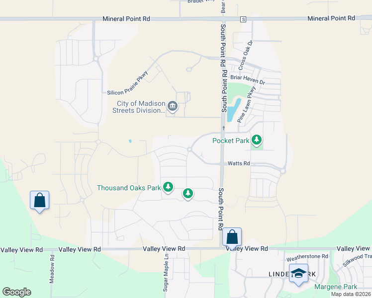 map of restaurants, bars, coffee shops, grocery stores, and more near 9714 Gilded Cider Boulevard in Verona